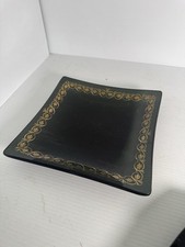 Placa de vidro temperado preta quadrada vintage com borda decorativa dourada comprar usado  Enviando para Brazil