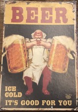 Birra locandina pubblicitaria usato  Cagliari