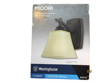 WESTINGHOUSE MIDORI "LIGHT" BRONZE ESFREGADO A ÓLEO, VIDRO DE LINHO ÂMBAR, PAREDE SCRONCE comprar usado  Enviando para Brazil