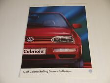 VW PROSPEKT GOLF CABRIOLET ROLLING STONES COLLECTION 7/95 VOLKSWAGEN BROCHURE, usado comprar usado  Enviando para Brazil