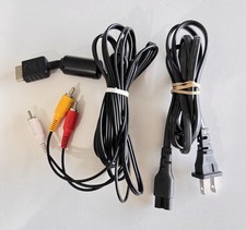 Cabo AV e cabo de alimentação originais do fabricante oficial Sony PlayStation PSX PS1 PS2, usado comprar usado  Enviando para Brazil