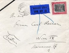 CAPA CORREIO AÉREO ANTECIPADO CHIPRE 1936 NICOSIA ÁUSTRIA LARANJA PMK VIA PORTO DE ATENAS DITO comprar usado  Enviando para Brazil