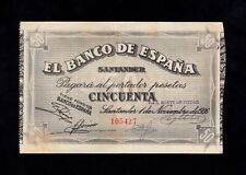 Usado, F.C. BANCO DE SANTANDER , 50 PESETAS 1936 , MBC . comprar usado  Enviando para Brazil
