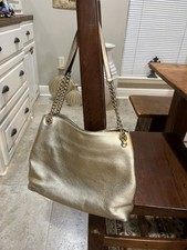 Bolsa de ombro Michael Kors couro dourado jet set corrente bolsa tote comprar usado  Enviando para Brazil
