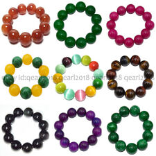 Enorme pulseira elástica de contas redondas de pedra preciosa colorida Natura de 20 mm 8 polegadas comprar usado  Enviando para Brazil