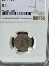 1871 Shield níquel 5 centavos circulado G-4 NGC baixo vintage comprar usado  Enviando para Brazil