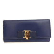 Carteira Salvatore Ferragamo Vara de Couro Longa Bifold Azul/2BE1277, usado comprar usado  Enviando para Brazil