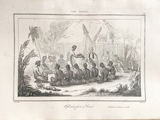 Gravure iles hawaï d'occasion  Descartes