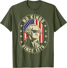 Camiseta unisex No Kings In America 1776 Save Democracy Estados Unidos Trump segunda mano  Embacar hacia Mexico