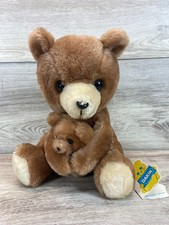 Pelúcia Vintage Dakin 1977 Mama and Baby Bear Nature Babies 10" com Etiqueta #31-1951 comprar usado  Enviando para Brazil