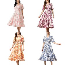 Vestido maxi feminino estampado floral algodão alargado comprar usado  Enviando para Brazil