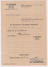 Usado, Dresden Neustadt Wilder-Mann-Str. 42 d, E. Gurland, Dentist, Rechnung, 1945! comprar usado  Enviando para Brazil