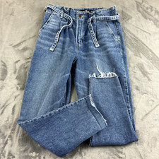 Hollister Jeans Feminino Tamanho 7 Cintura Ultra Alta Mãe Cinto Cônico 27" Bolsa de Papel comprar usado  Enviando para Brazil