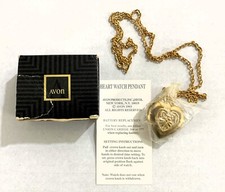 1993 PINGENTE RELÓGIO CORAÇÃO AVON com COLAR CORRENTE Novo ESTOQUE ANTIGO na CAIXA - RARO comprar usado  Enviando para Brazil