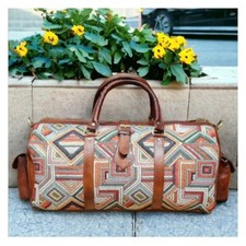 SACO KILIM COURO VINTAGE FEITO À MÃO TAPETE VIAGEM MARROQUINO BOHO UNISSEX FIM DE SEMANA comprar usado  Enviando para Brazil