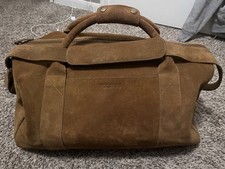 Bolsa de viagem Tecovas L camurça mel couro granulado babado viagem fim de semana comprar usado  Enviando para Brazil