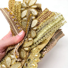 Gold sari trims for sale  SHREWSBURY