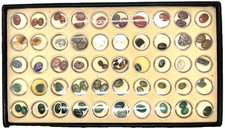 Usado, Bandeja de exibição de 69 cabochões minerais, opala, sardonyx, cornalina, ágata, olho de tigre comprar usado  Enviando para Brazil