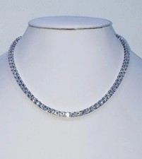 Colar de tênis folheado a ouro branco 14k com diamante de corte redondo 7 quilates 17 polegadas, usado comprar usado  Enviando para Brazil