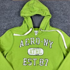 Moletom Aeropostale com capuz masculino tamanho G verde pulôver ATHL EST.87 logotipo gráfico comprar usado  Enviando para Brazil
