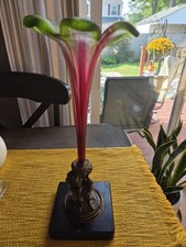 Vaso antigo Jack In The Pulpit Noveau com querubim e cachorro figura de bronze, 1886-1919, usado comprar usado  Enviando para Brazil