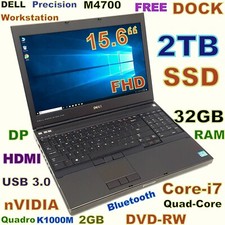 Workstation DELL M4700 i7-QUAD Fast 2TB SSD 32GB DVDRW 15.6" FHD Quadro 2GB comprar usado  Enviando para Brazil