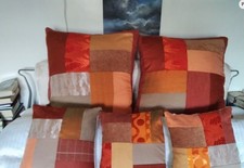 Colurblock orange cushion for sale  KENILWORTH