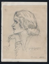 Marlene Dietrich actress Schauspielerin Film cinema drawing dessin van Caulaert, usado comprar usado  Enviando para Brazil