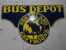 Placa de esmalte de porcelana BUS DEPOT 45 POLEGADAS DUPLA FACE, usado comprar usado  Enviando para Brazil