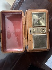 Vintage Estado Sólido Portátil Rádio Relógio AM Modelo Raro Estojo de Couro, usado comprar usado  Enviando para Brazil