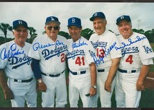 Foto Dodgers assinada Preacher Roe Ralph Branca Carl Erskine Labine Duke Snider, usado comprar usado  Enviando para Brazil