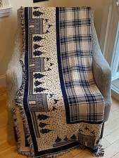 blue fringe throw blanket for sale blue fringe throw blanket for sale Norwood