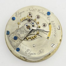 Elgin conjunto de relógio de bolso tamanho 18 haste vento e haste níquel dourado movimento comprar usado  Enviando para Brazil