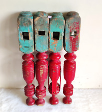 Pernas de cama decorativas vintage de madeira pintadas à mão primitivas da década de 1920 4 peças WD941 comprar usado  Enviando para Brazil
