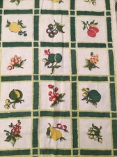Usado, Painéis de cortina de linho vintage dos anos 50 com vara bolso frutas Avacodo casa de frutas verdes comprar usado  Enviando para Brazil