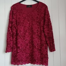 Damen spitzenshirt merlot gebraucht kaufen  Hallbergmoos