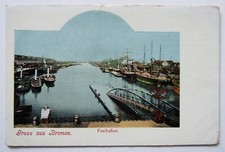 Cartão postal antigo Alemanha Gruss aus Bremen Freihafen Porto Barcos UDB comprar usado  Enviando para Brazil