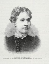 Universidade de Estocolmo, primeira mulher professora e matemática, estampa antiga da década de 1880 comprar usado  Enviando para Brazil