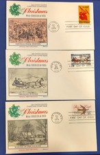 Conjunto de 3 - 1974 FDC Fleetwood 10¢ Selo NATAL COM CORREIO E IVES 13ª Edição comprar usado  Enviando para Brazil