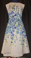 Vestido Studio One New York Feminino Azul Floral Sobre Branco Tamanho 18 comprar usado  Enviando para Brazil
