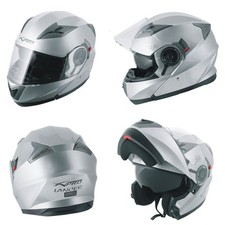 Casco Modular Homologado Moto Touring Sport Pantalla Parasol Plata, usado comprar usado  Enviando para Brazil