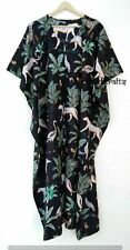 Negro de Algodón Estampado Animal Caftán Maxi Vestido Pijama Playa Coverup Noche, usado comprar usado Negro de Algodón Estampado Animal Caftán Maxi Vestido Pijama Playa Coverup Noche, usado comprar usado  Enviando para Brazil