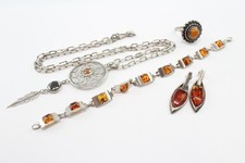 Sterling silver amber for sale  UK