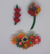 Vintage flower brooches for sale  LONDON