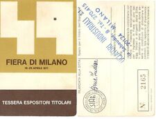 Tessera ingresso espositori usato  Milano