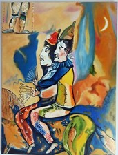 Usado, MARK CHAGALL PINTURA A ÓLEO PINTADA À MÃO SOBRE TELA "O CIRCO"  comprar usado  Enviando para Brazil