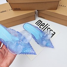 Sapatos femininos Melissa pontiagudos bruxa orquídea chinelos sandálias sola macia praia sho comprar usado  Enviando para Brazil