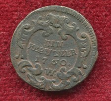 Áustria 1760 Ein kreutzer 1760 "W" Maria Theresa, moeda de cobre comprar usado Áustria 1760 Ein kreutzer 1760 "W" Maria Theresa, moeda de cobre comprar usado  Enviando para Brazil