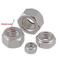 Tuerca de bloqueo hexagonal de acero inoxidable A2 Tuerca de bloqueo de metal Tuerca autobloqueante M3,4,5,6,8,10,12-M20 segunda mano  Embacar hacia Mexico