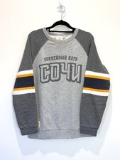 Camiseta Sochi masculina hóquei no gelo NHL cinza texto russo manga longa 2014 Olimpíadas M comprar usado  Enviando para Brazil